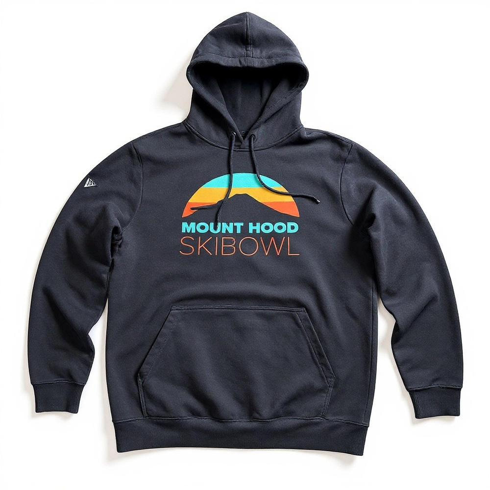 LevelWear Mount Hood Skibowl Black‎ Hoodie Adult Unisex Large EUC PNW Gorpcore